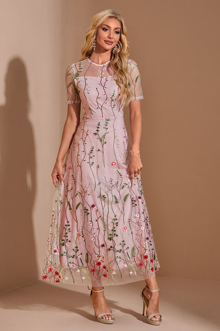 Robe Trapèze Étreinte Florale - gallery 3