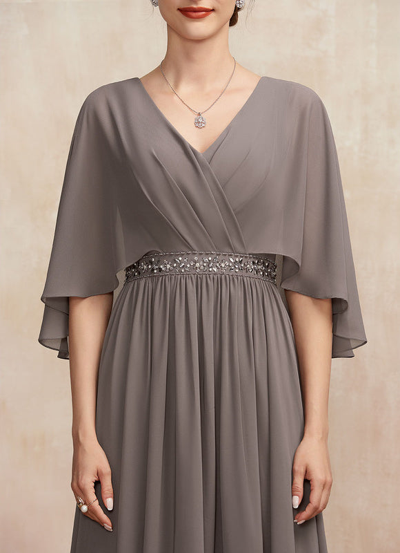 Robe Trapèze Gris Élégance Sereine - gallery 7