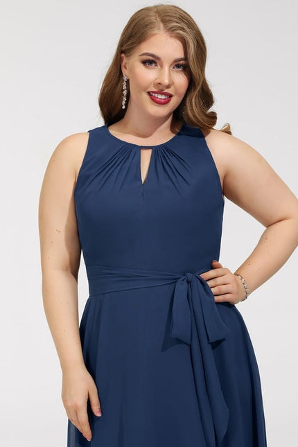 Robe Trapèze Bleue Marine Cocktail - gallery 9