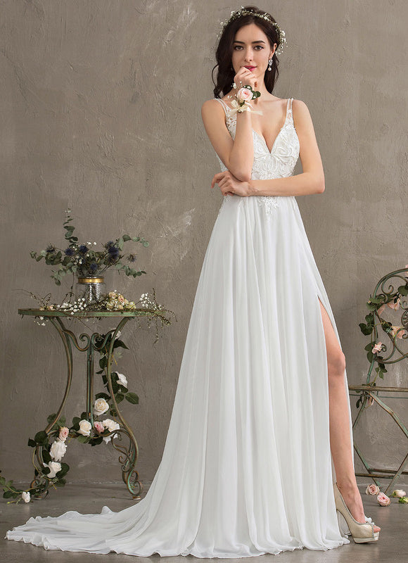 Robe Trapèze De Mariée Aérienne - gallery 8