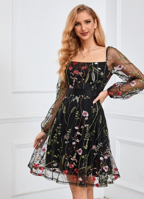 Robe Trapèze Sérénité Florale - gallery 9