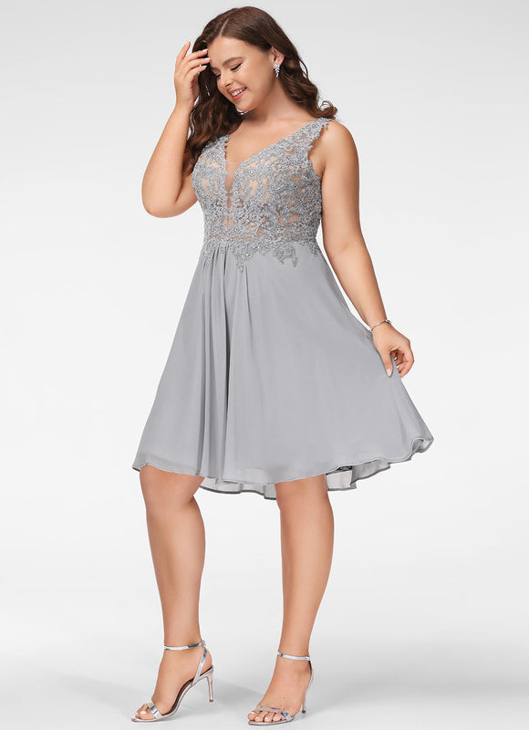 Robe Trapèze Valse De Mousseline - gallery 7