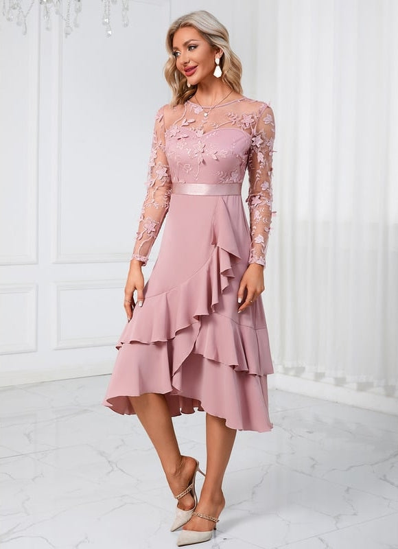 Robe Trapèze Rayonnement Floral - gallery 4