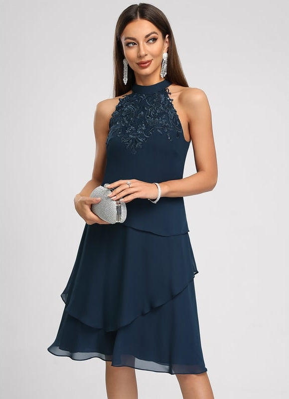 Robe Trapèze Nuit Émeraude - gallery 4