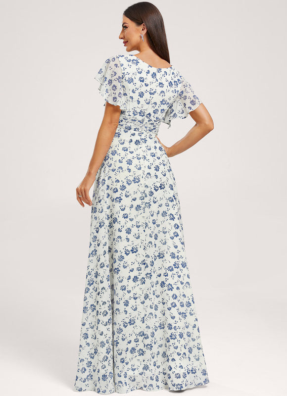 Robe Trapèze Mousseline Fendue - gallery 4