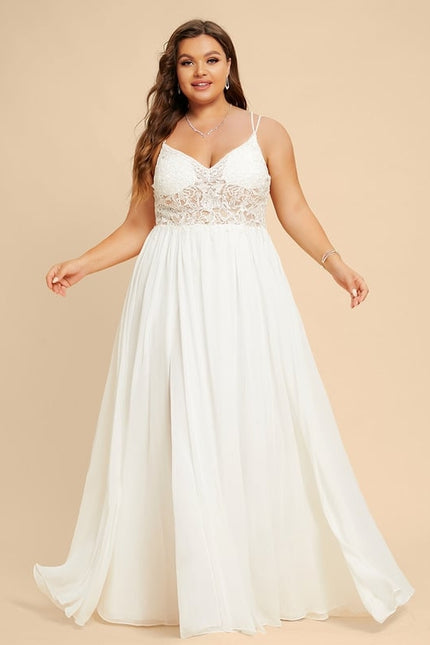 Robe Trapèze Blanche Dentelle Et Perles - gallery 7