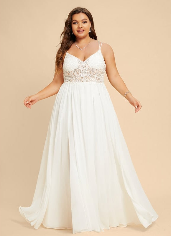 Robe Trapèze Blanche Dentelle Et Perles - gallery 7