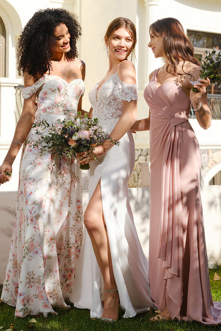 Robe Trapèze Asymétrique Beige - gallery 6