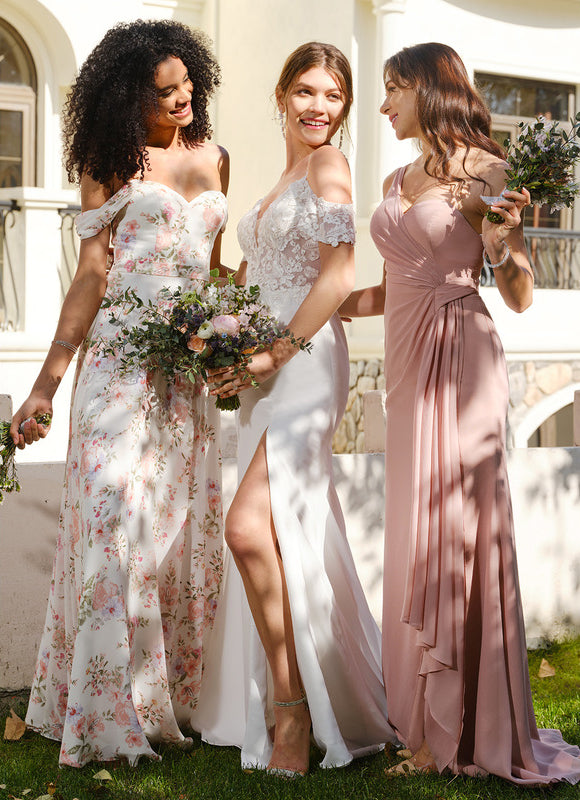 Robe Trapèze Asymétrique Beige - gallery 6