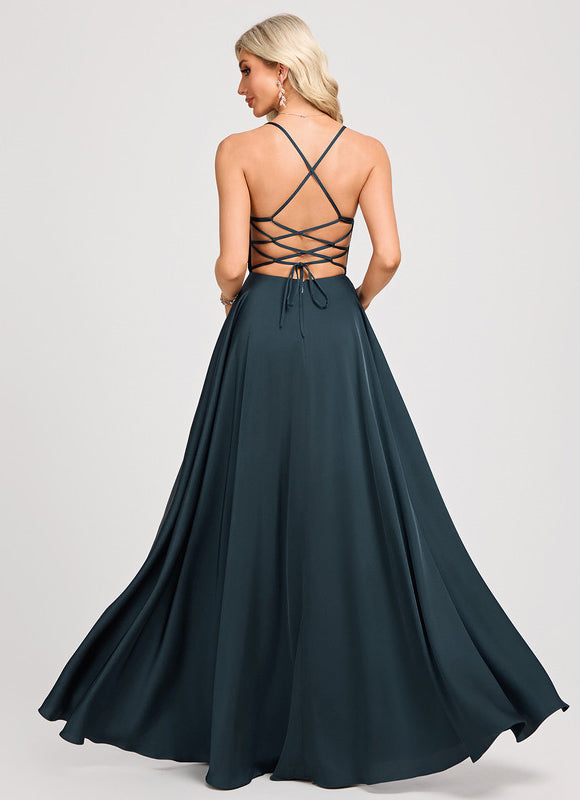 Robe Trapèze Satin Énigmatique - gallery 3