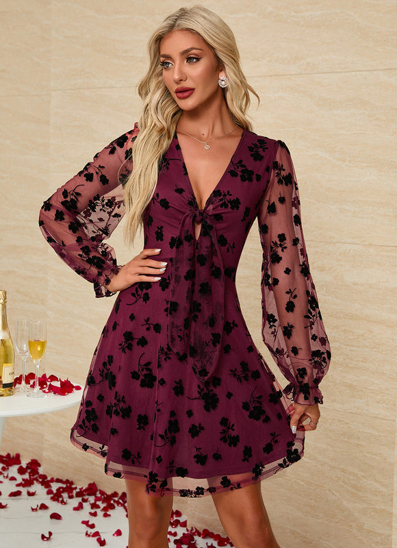 Robe Trapèze Florale Vaporeuse - gallery 6