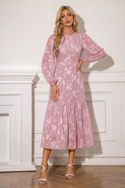 Robe Trapèze Chiffon Floral - gallery 6