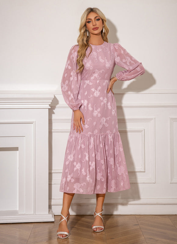 Robe Trapèze Chiffon Floral - gallery 6