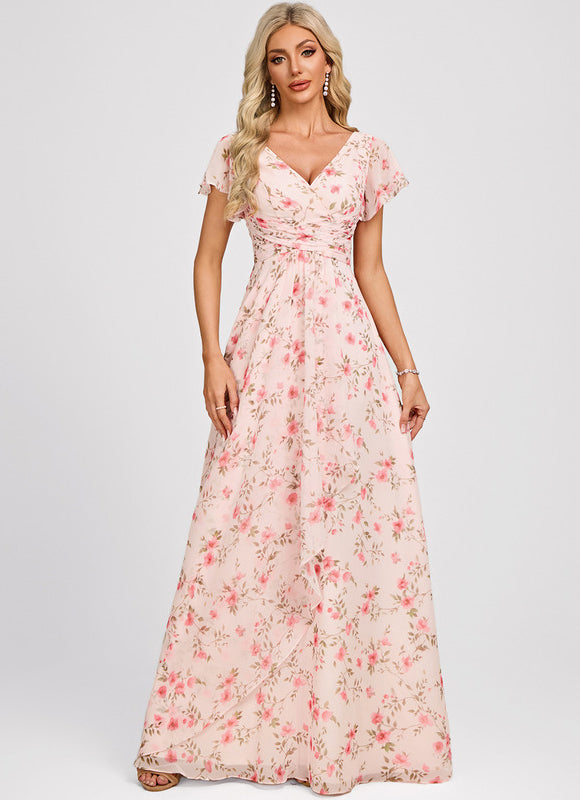 Robe Trapèze Mousseline Fendue - gallery 1