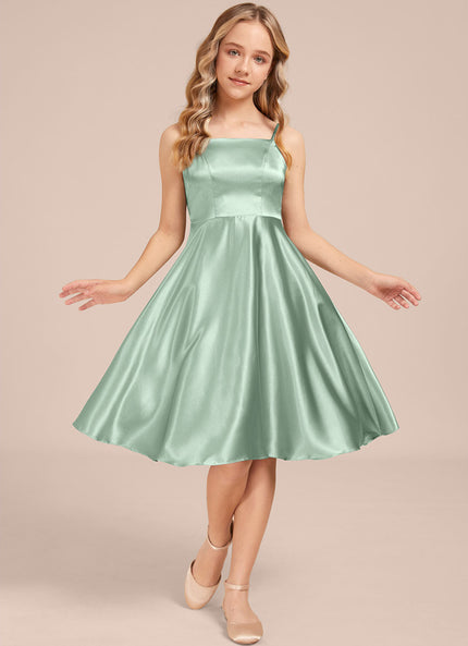 Robe Trapèze Satinée Menthe Douce