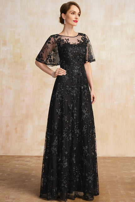 Robe Trapèze Noire Pailletée - gallery 4