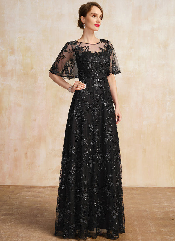 Robe Trapèze Noire Pailletée - gallery 4