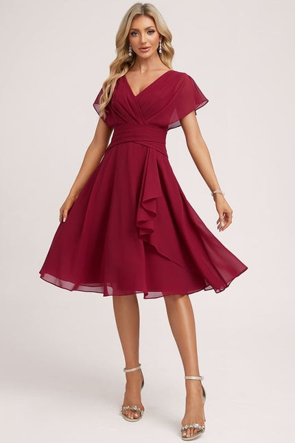 Robe Trapèze Vaporeuse Rubis