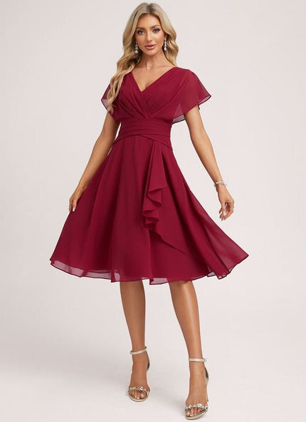 Robe Trapèze Vaporeuse Rubis