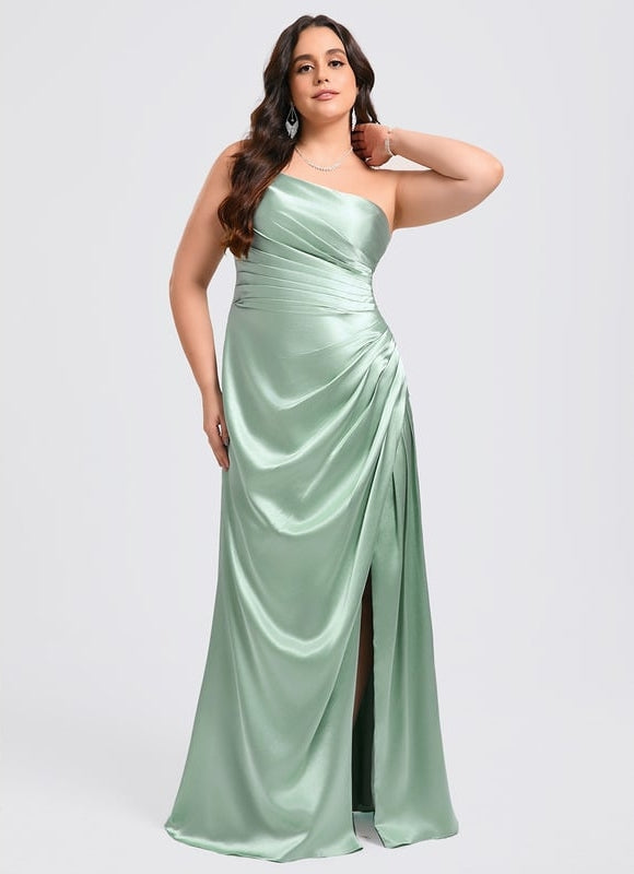 Robe Trapèze Satin Céleste - gallery 8