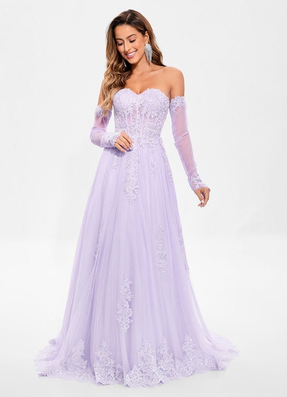 Robe Trapèze Lavande Élégante - gallery 3
