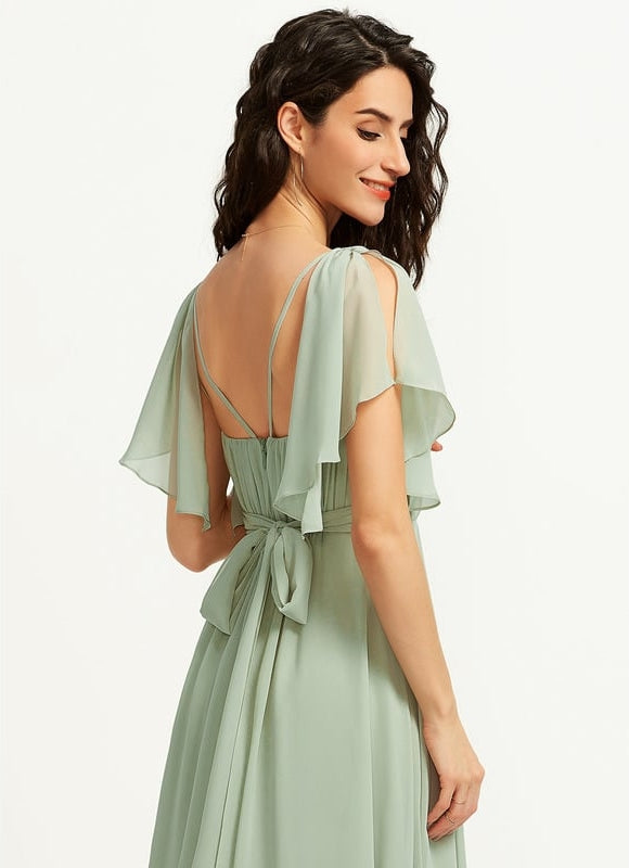 Robe Trapèze Mousseline Fendue - gallery 4