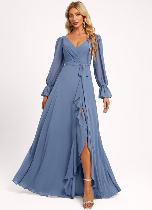 Robe Trapèze Mousseline Fendue