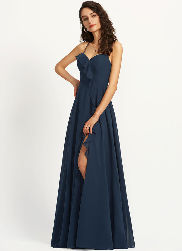 Robe Trapèze Longue Beige Élégante - gallery 2