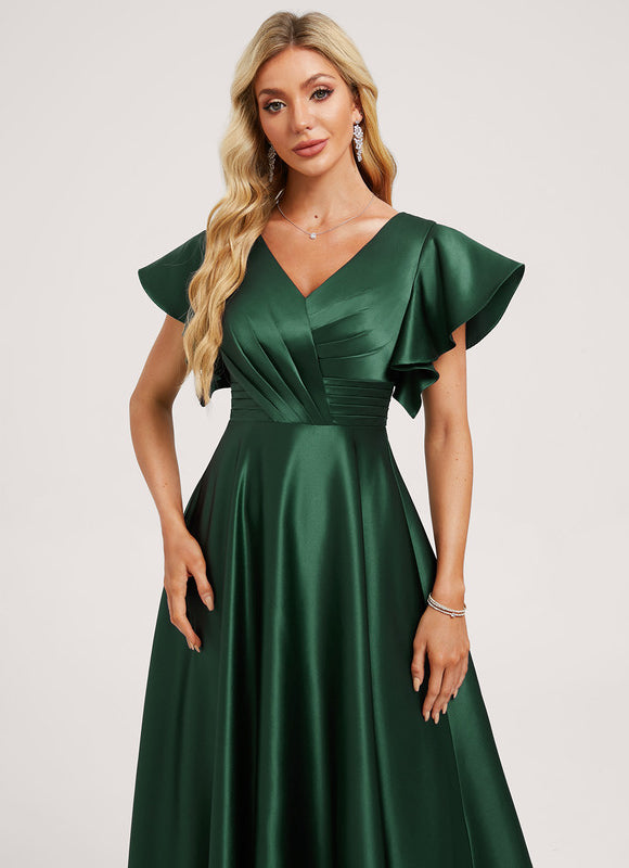 Robe Trapèze Fluide Vert Pâle - gallery 3