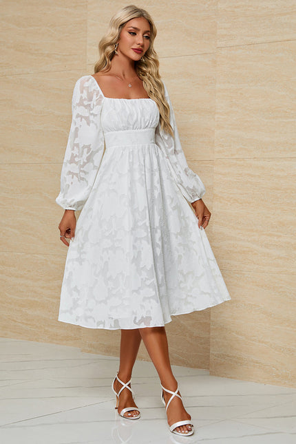 Robe Trapèze Blanchie Élégante - gallery 2