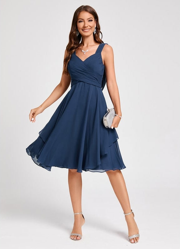 Robe Trapèze Drapé Élégant Chic - gallery 4