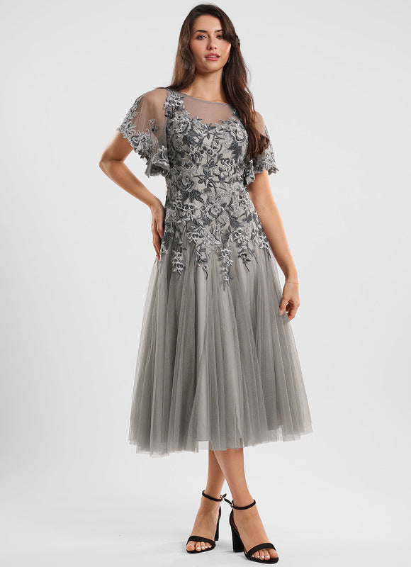 Robe Trapèze Gris Éthéré