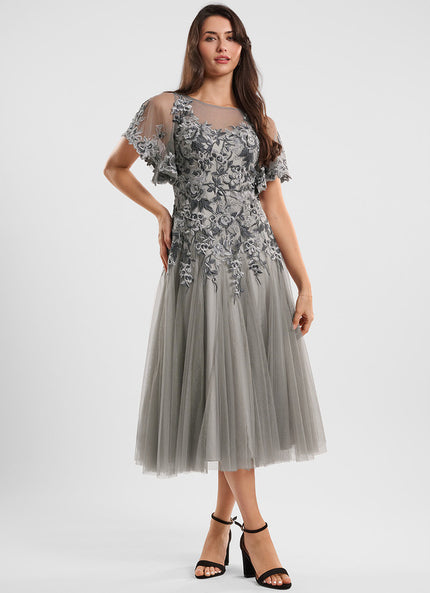 Robe Trapèze Gris Éthéré