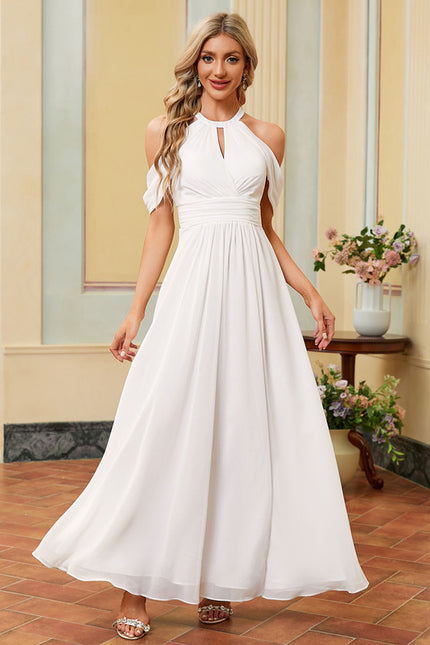 Robe Trapèze Éthérée Blanche - gallery 6