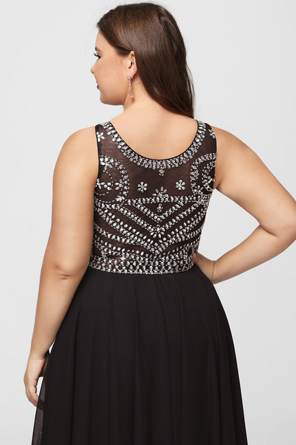 Robe Trapèze Noir Élégant Flottant - gallery 8