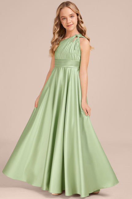Robe Trapèze Satinée Menthe - gallery 3