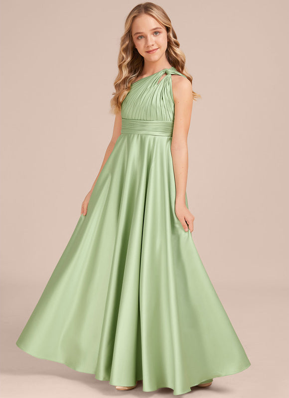Robe Trapèze Satinée Menthe - gallery 3