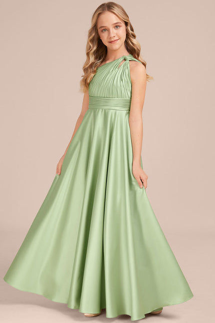 Robe Trapèze Satinée Menthe - gallery 3