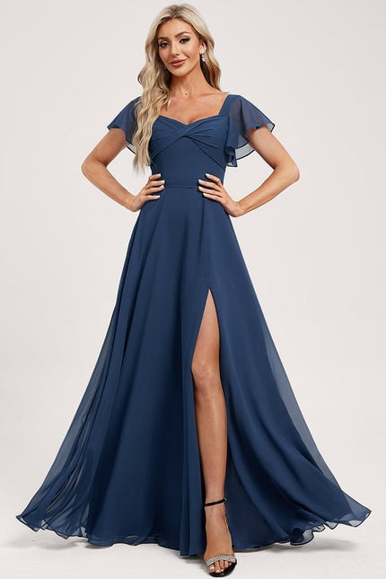 Robe Trapèze Mousseline Fendue