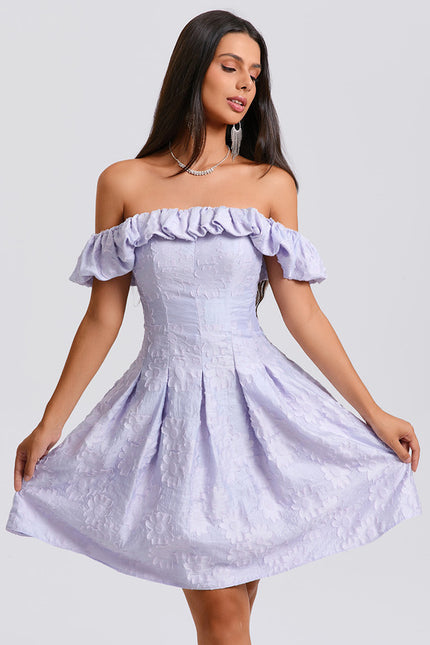 Robe Trapèze Lavande Fleurie - gallery 1