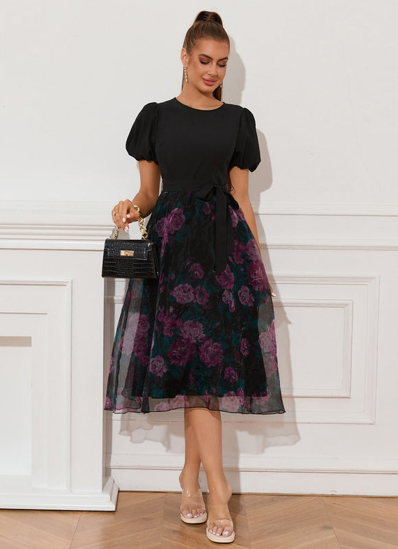 Robe Trapèze Fleurie Élégance