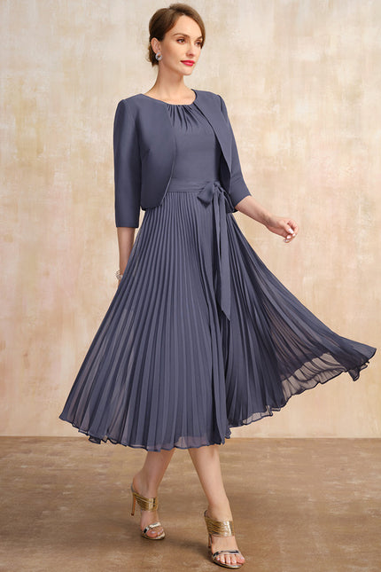 Robe Trapèze Chic Plissé Élégant - gallery 2
