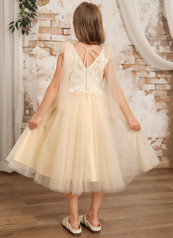 Robe Trapèze Tulle Écru - gallery 2