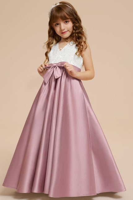 Robe Trapèze Mariage Enfant Satinée