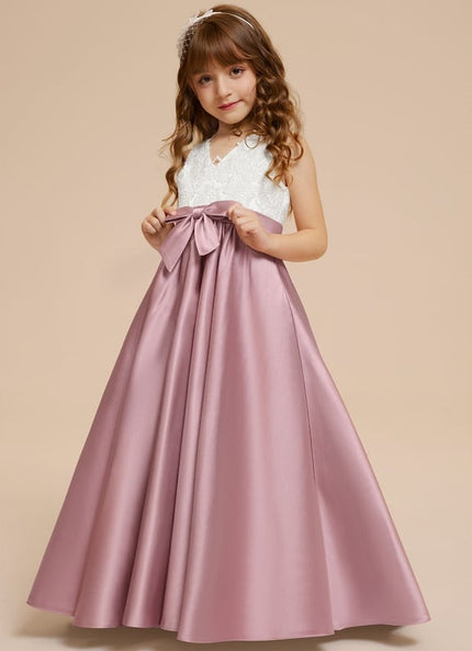 Robe Trapèze Mariage Enfant Satinée
