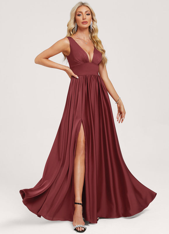 Robe Trapèze Nuit Bordeaux Velours - gallery 2