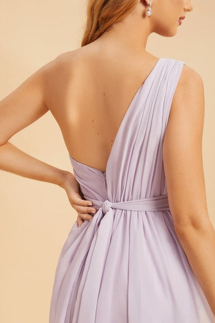 Robe Trapèze Asymétrique Beige - gallery 9