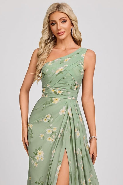 Robe Trapèze Asymétrique Beige - gallery 4