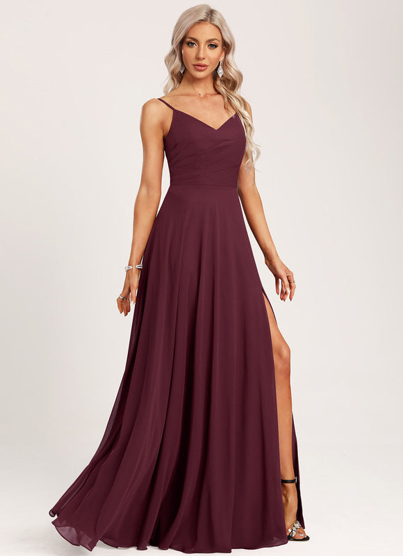 Robe Trapèze Longue Beige Élégante - gallery 2