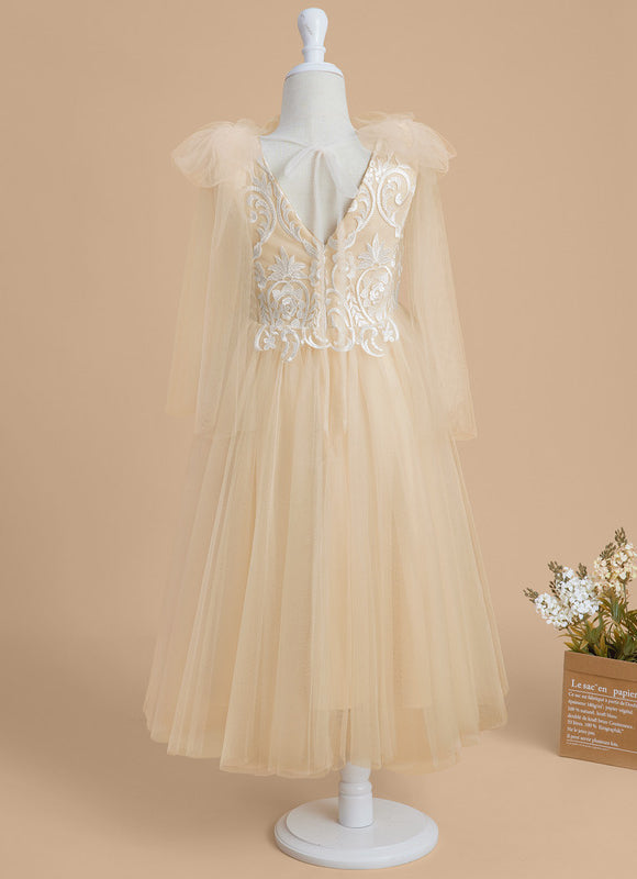 Robe Trapèze Tulle Écru - gallery 3